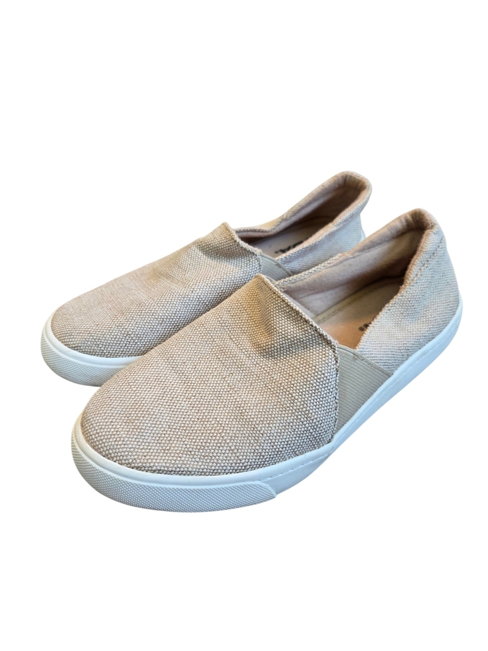 Soda Tan Beige Canvas Slip-On Sneakers 6.5